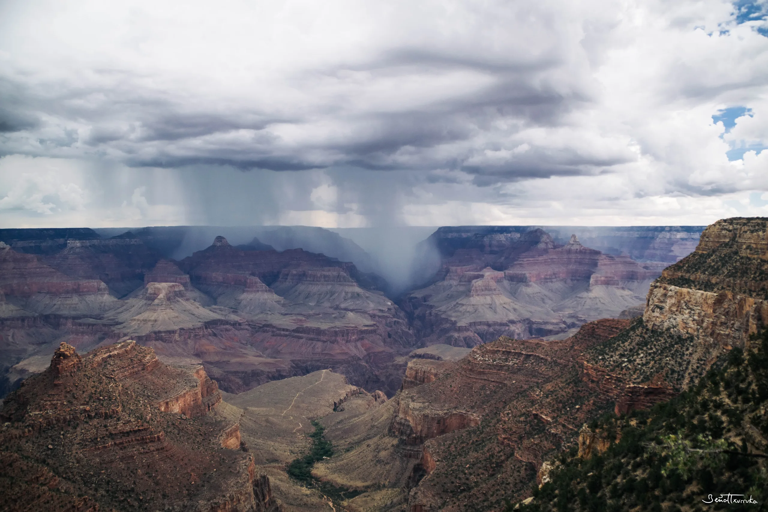 Rain over Grand Canyon